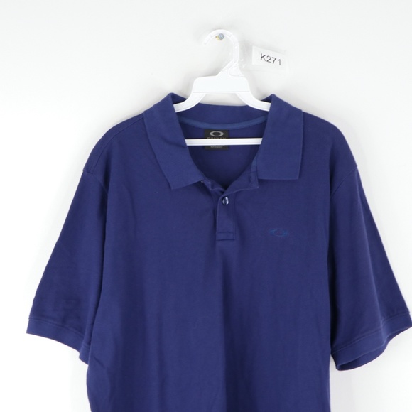 Oakley Stitched Logo Bubba Watson Golf Shirt Blue - Picture 2 of 8